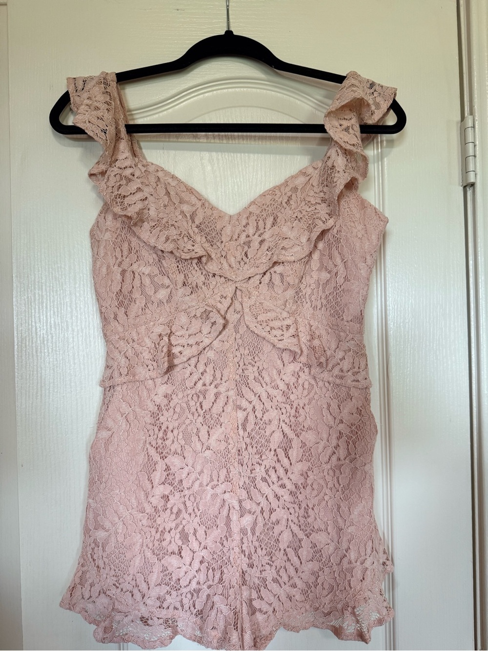BCBGeneration Blush Lace Ruffle Romper - Picture 5 of 6